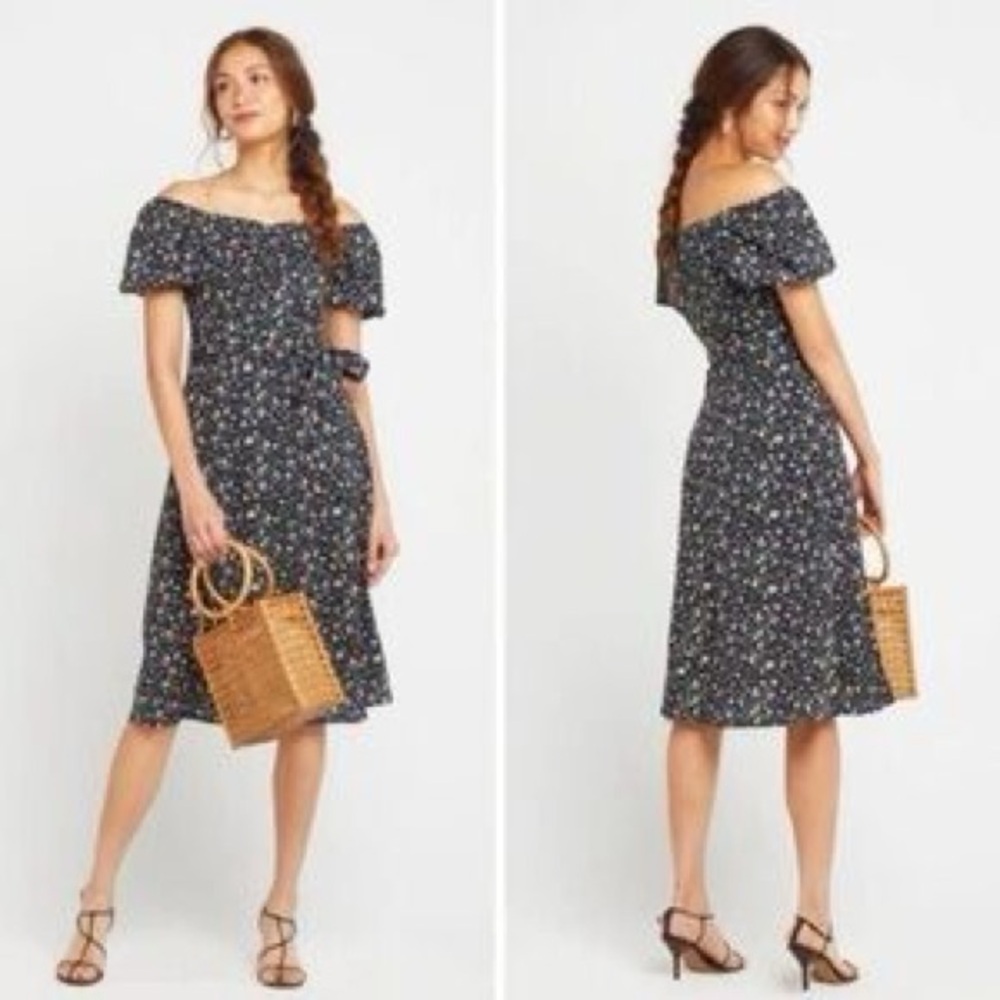 Kourt Josie Ditsy Floral Cap Sleeve Dress